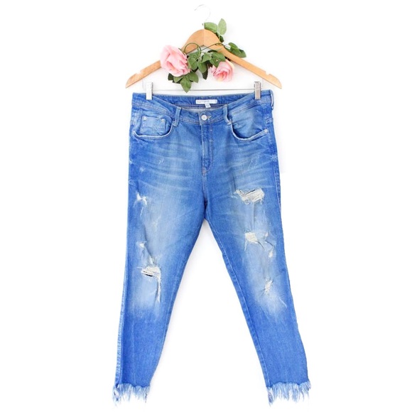 Frayed BLUE jeans  - Picture 1 of 1